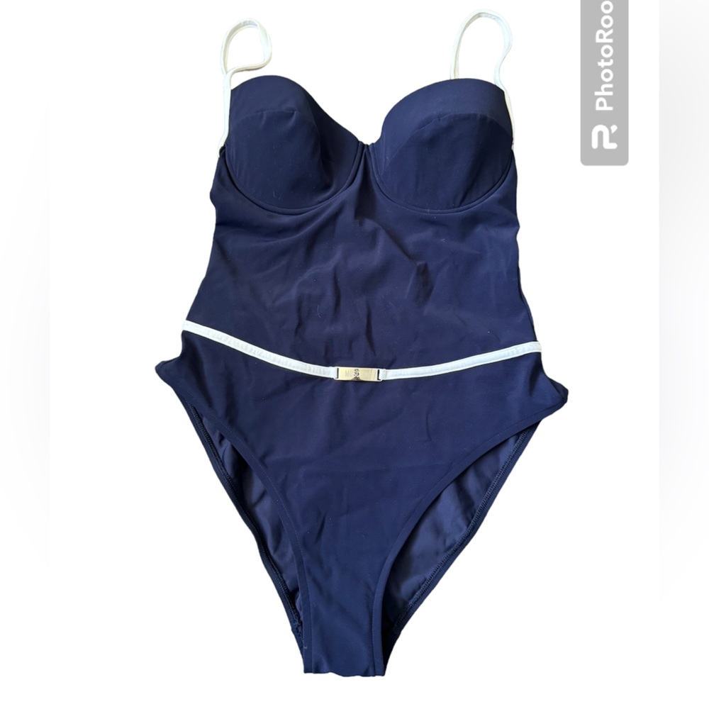 MOSCHINO**Navy One-Piece Swim**Vintage US XL $480